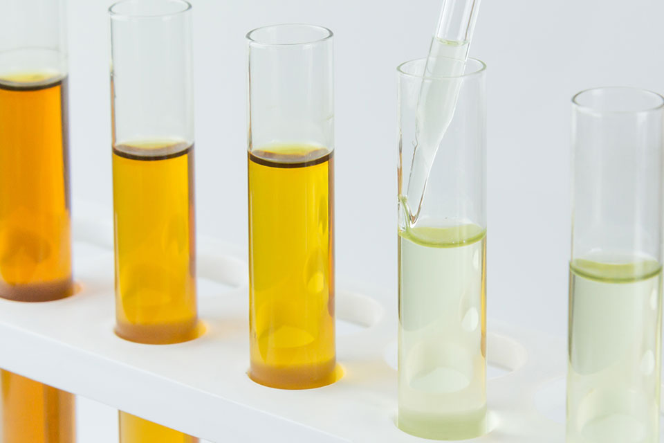 test tubes filled with oils